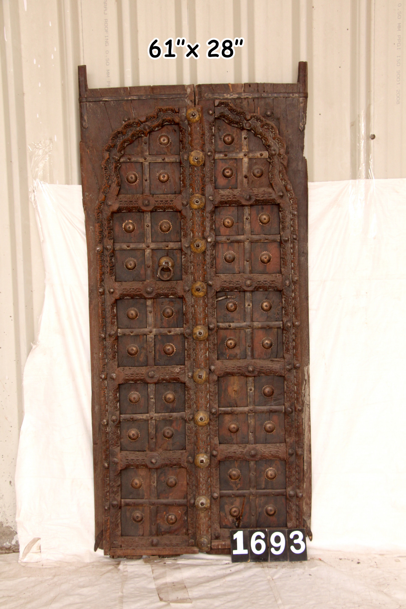 vintage teak wood door