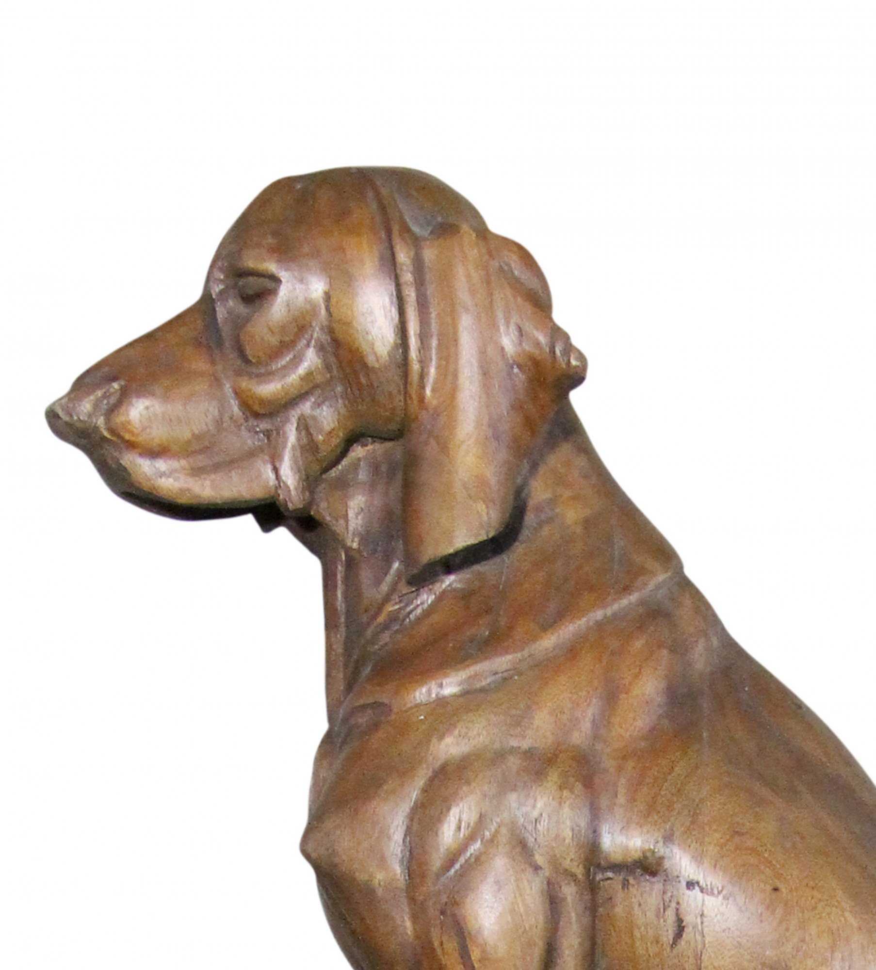 Wooden dog on pedestal