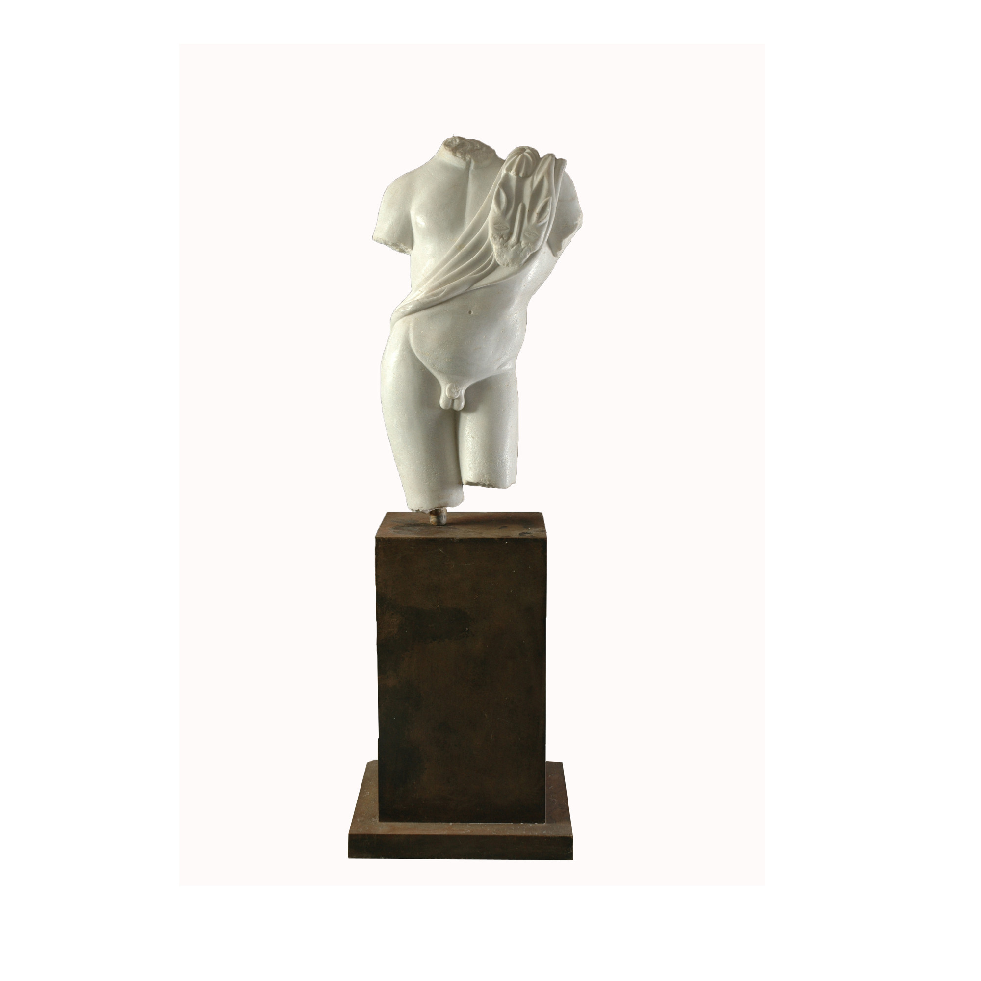Green Marble torso on pedestal