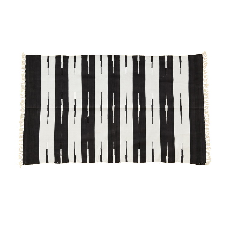 Black and white geometric rug