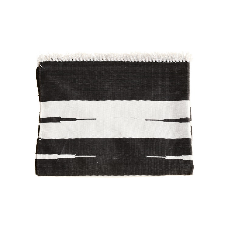 Black and white geometric rug