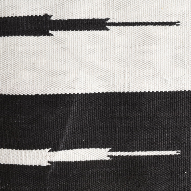 Black and white geometric rug