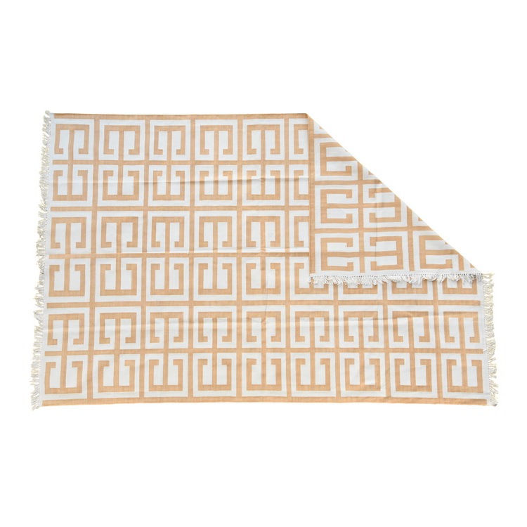 Beige and white geometric rug