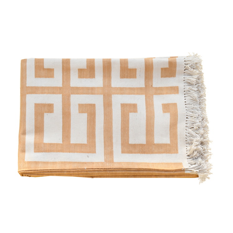 Beige and white geometric rug