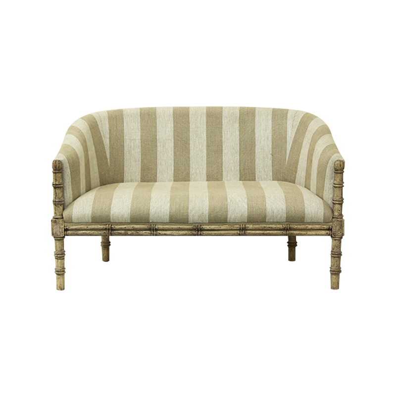 Linen carved loveseat