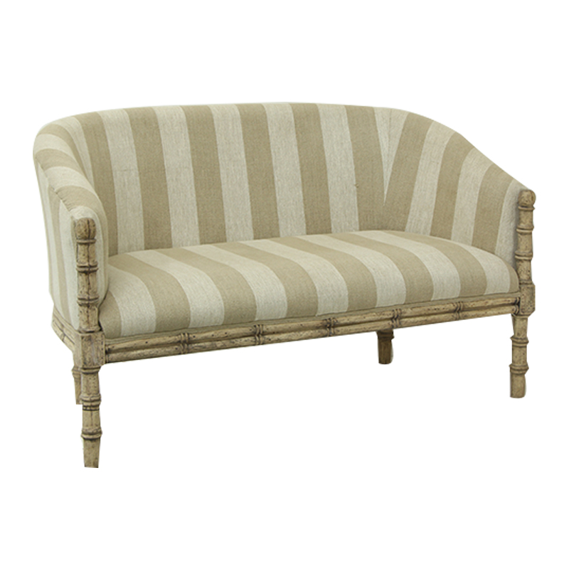 Linen carved loveseat