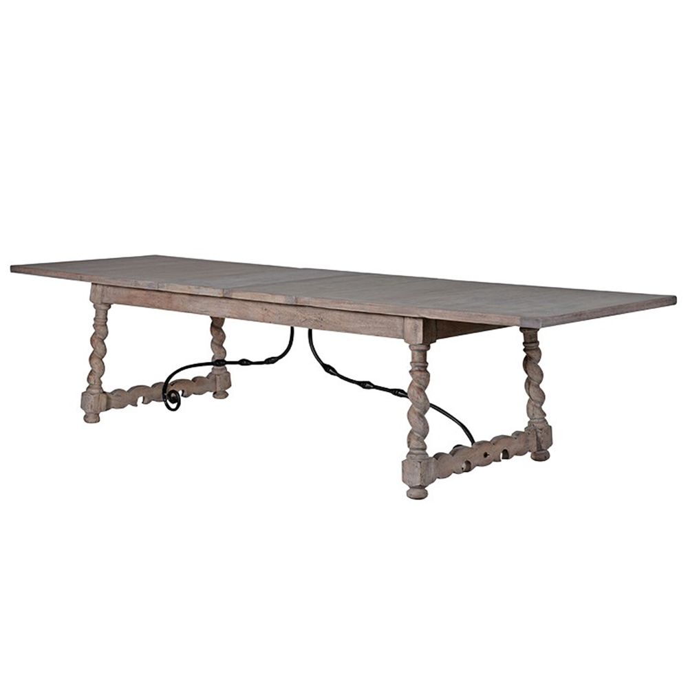 Spiral Spanish extendible dining table