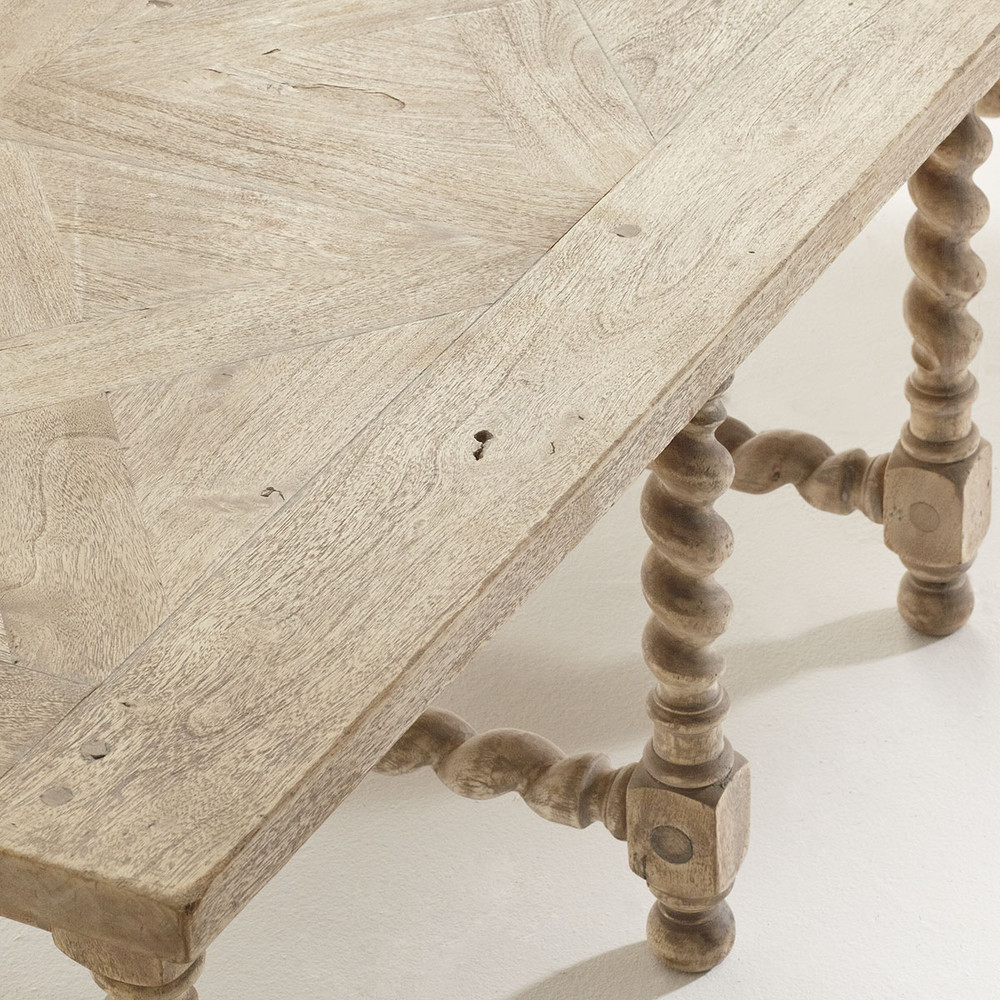 Barley Twist Legs With Parquet Top