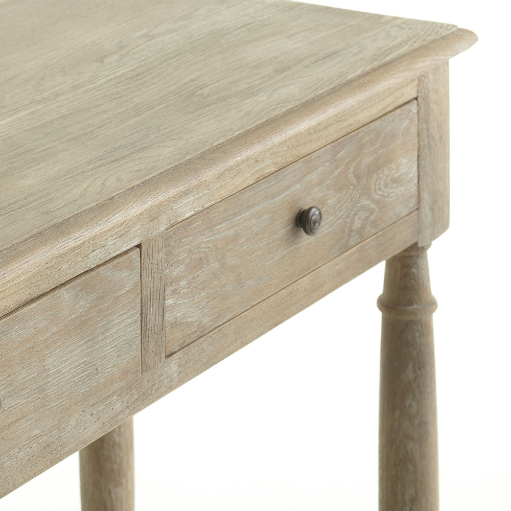 DH three drawer distressed console table