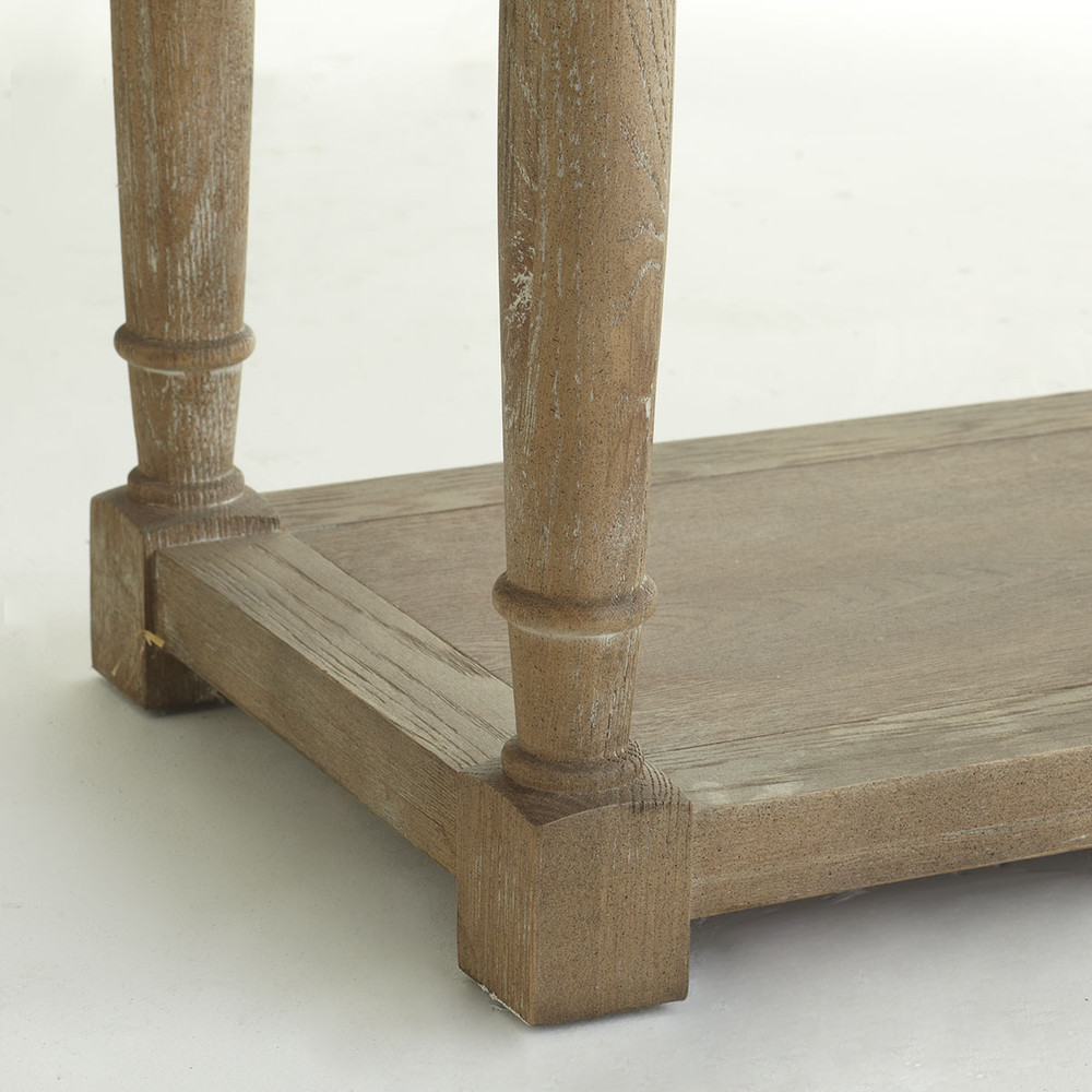 DH three drawer distressed console table