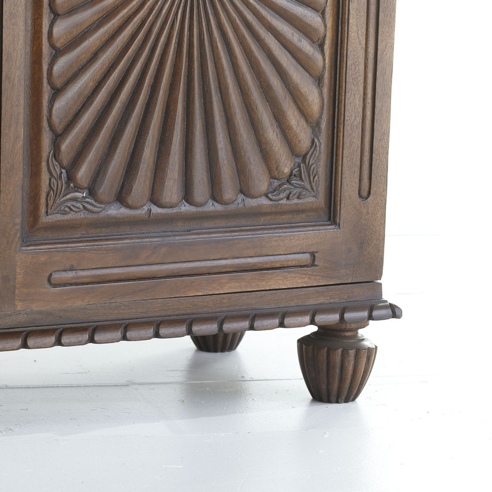 Colonial rosewood sunburst cupboard