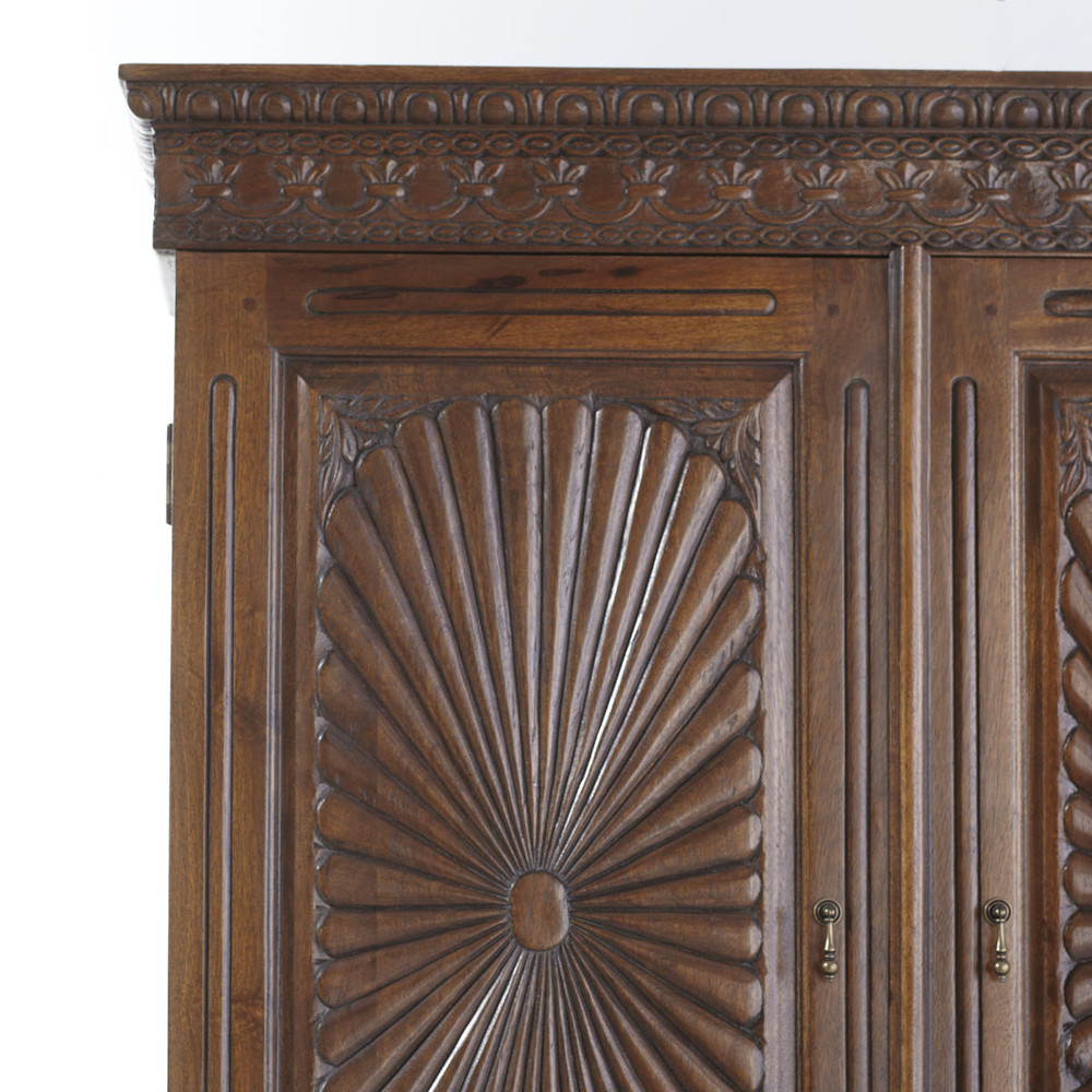 Colonial rosewood sunburst cupboard