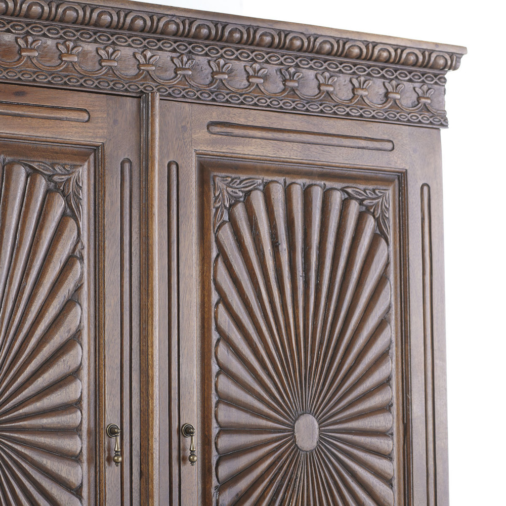 Colonial rosewood sunburst cupboard