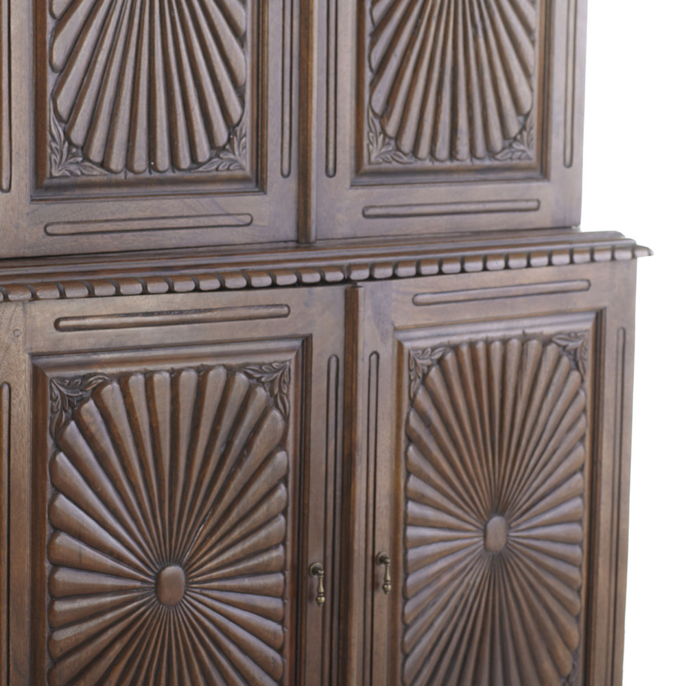 Colonial rosewood sunburst cupboard