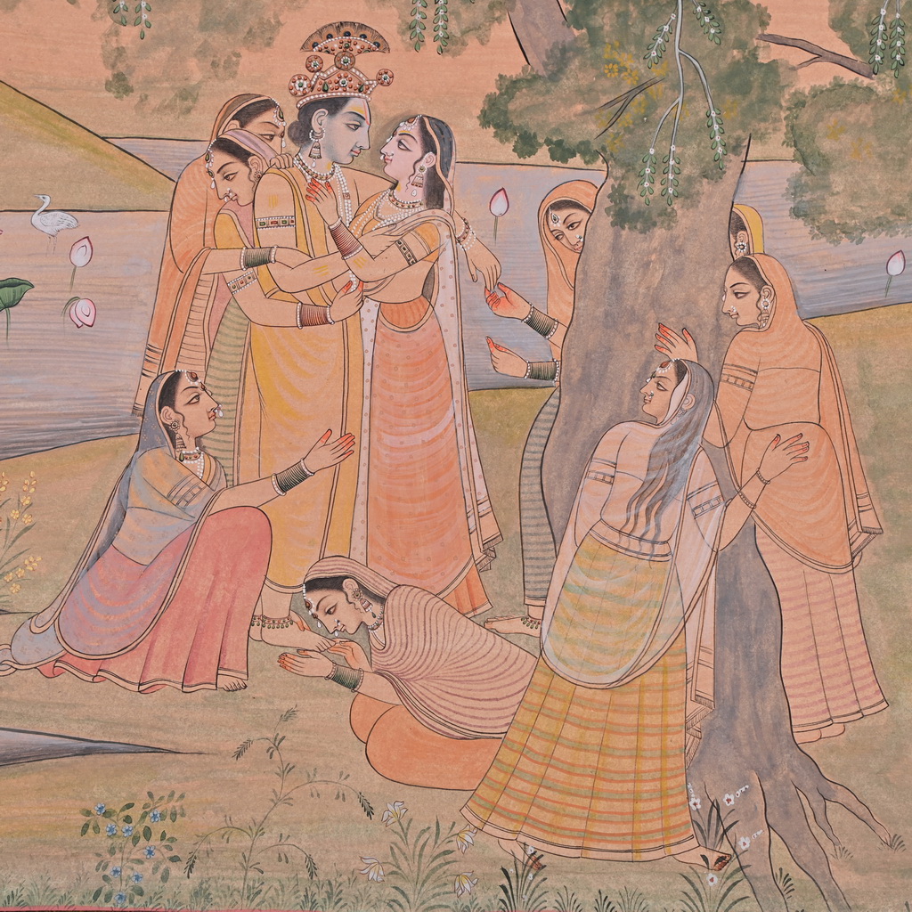Radha Krishna water color painting
