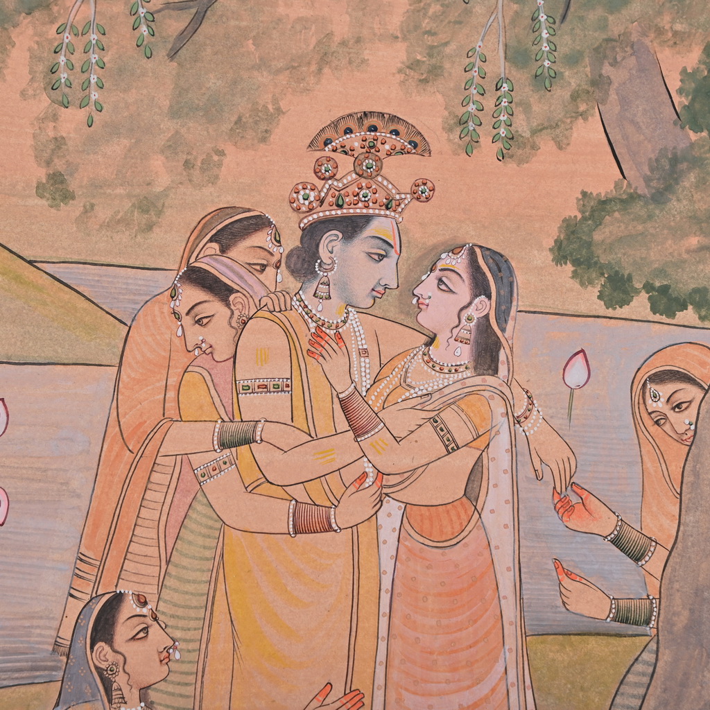 Radha Krishna water color painting