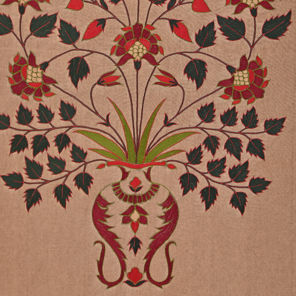 Floral embroidered textile