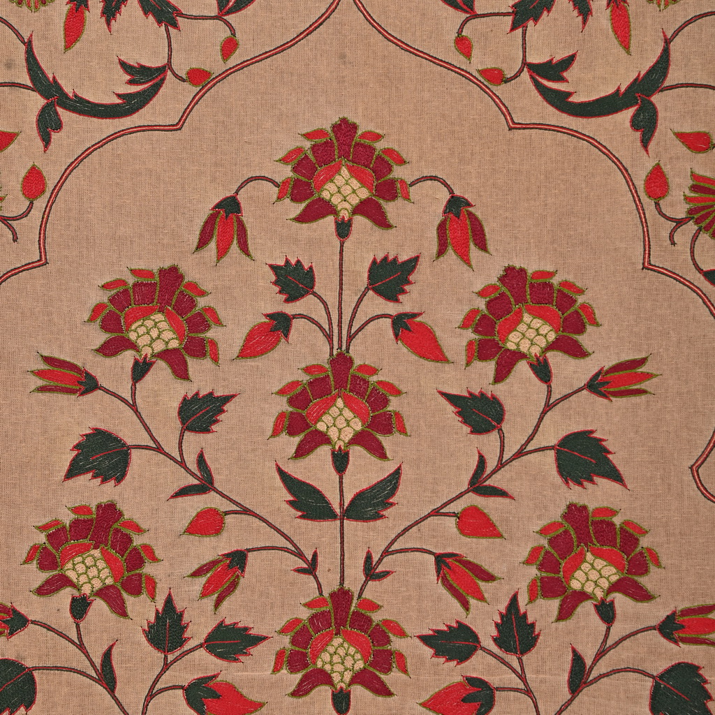 Floral embroidered textile