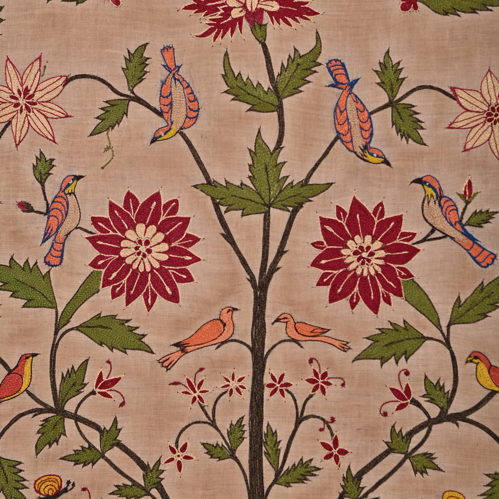 Floral embroidered textile