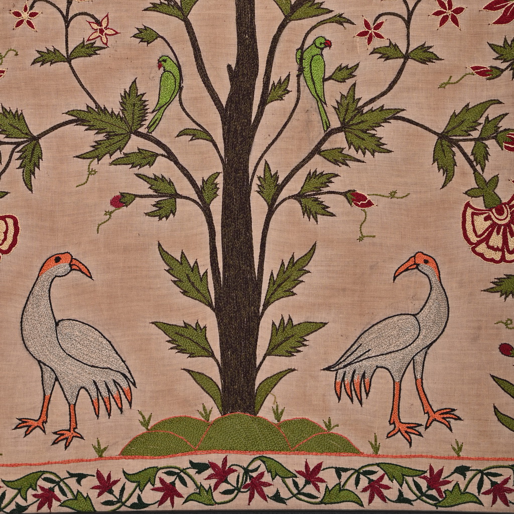Floral embroidered textile