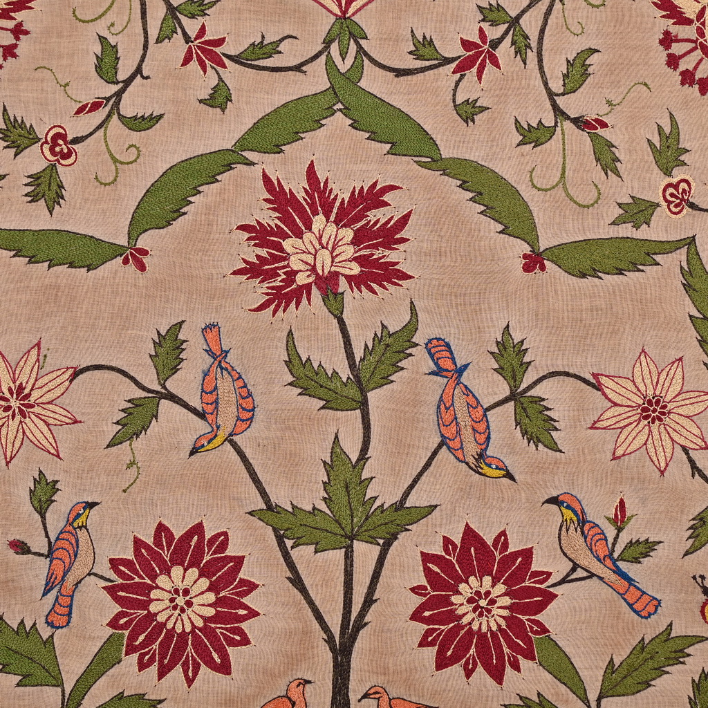 Floral embroidered textile