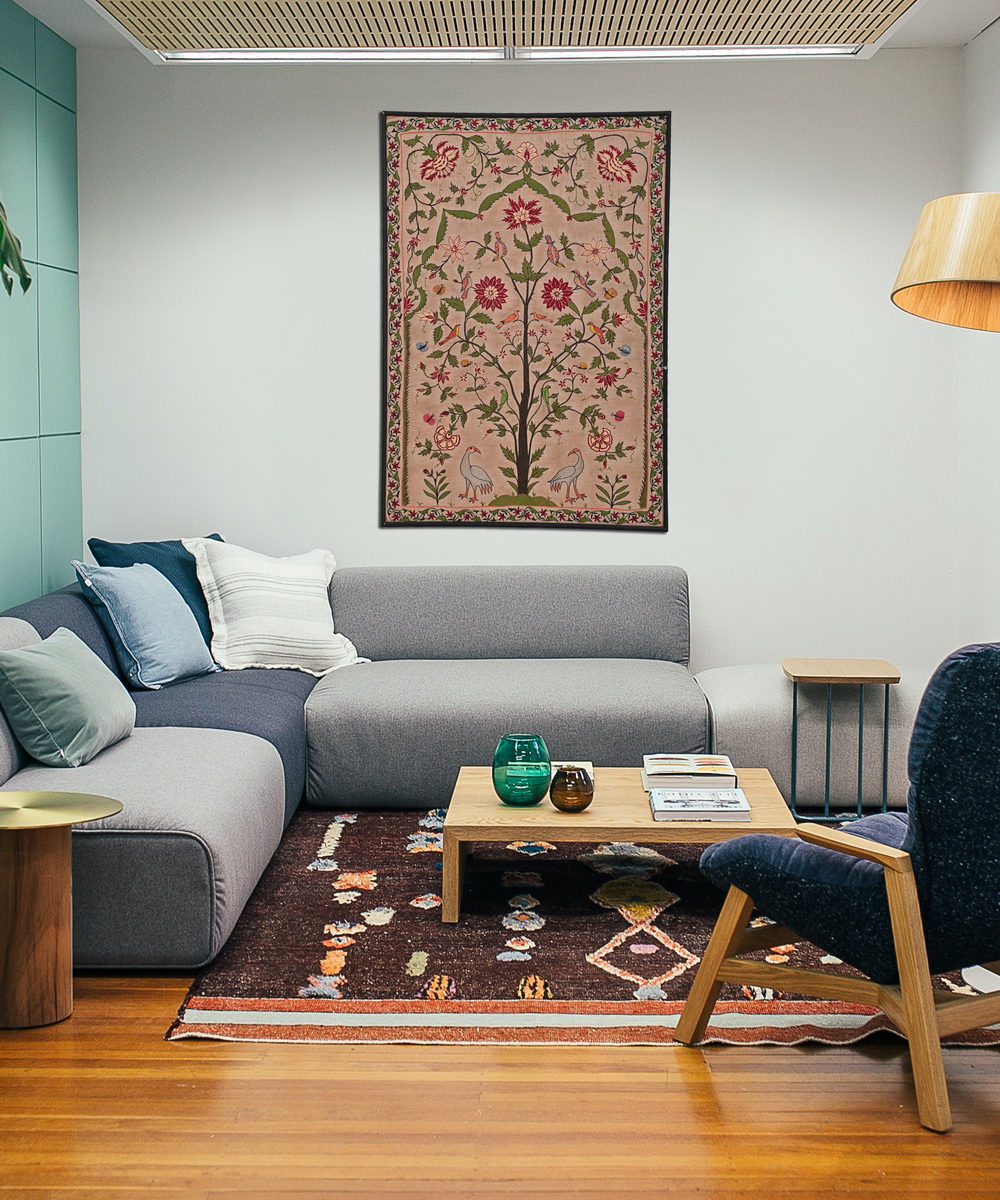 Floral embroidered textile