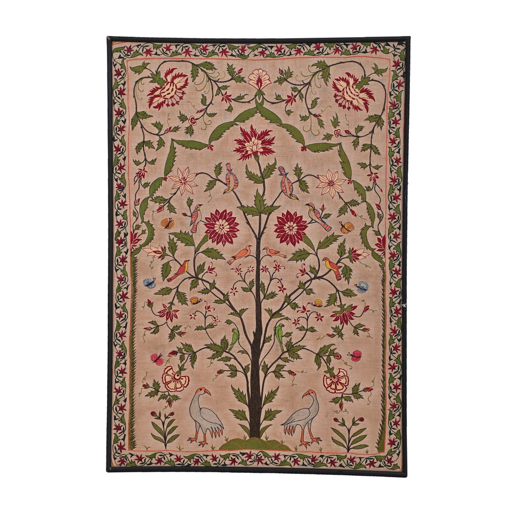 Floral embroidered textile