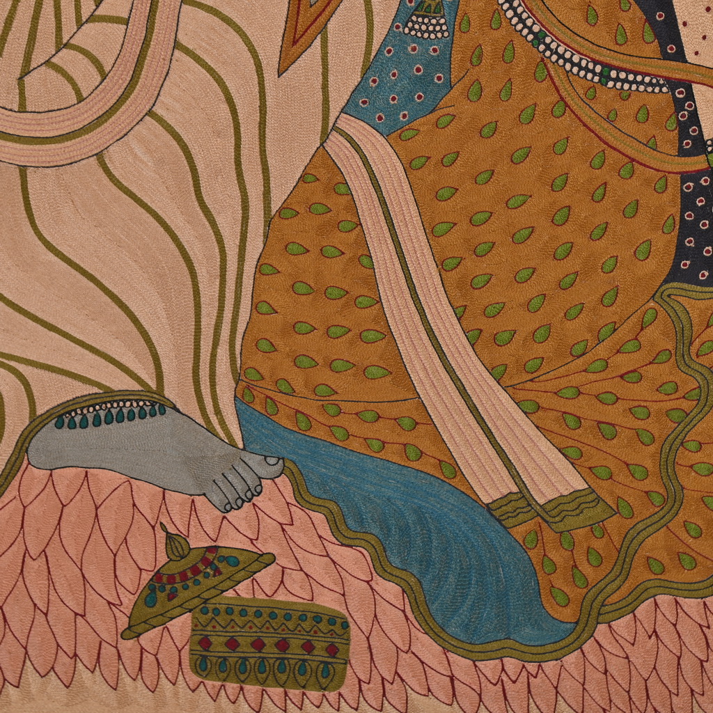 Radha Krishna hand embroidery