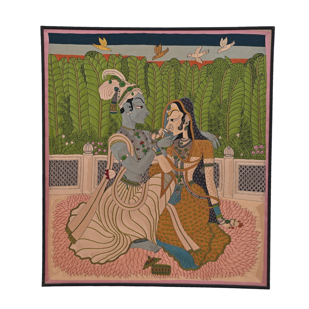 Radha Krishna hand embroidery