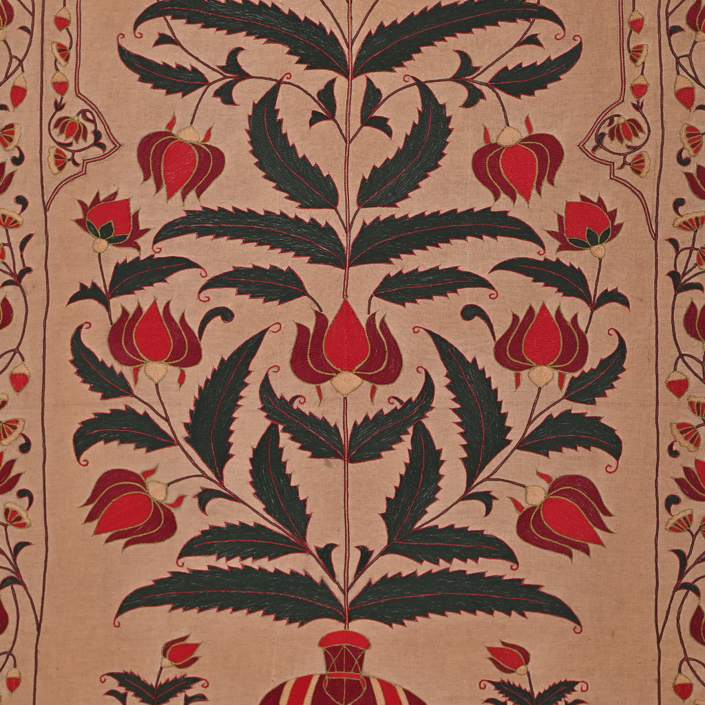 Floral embroidered textile