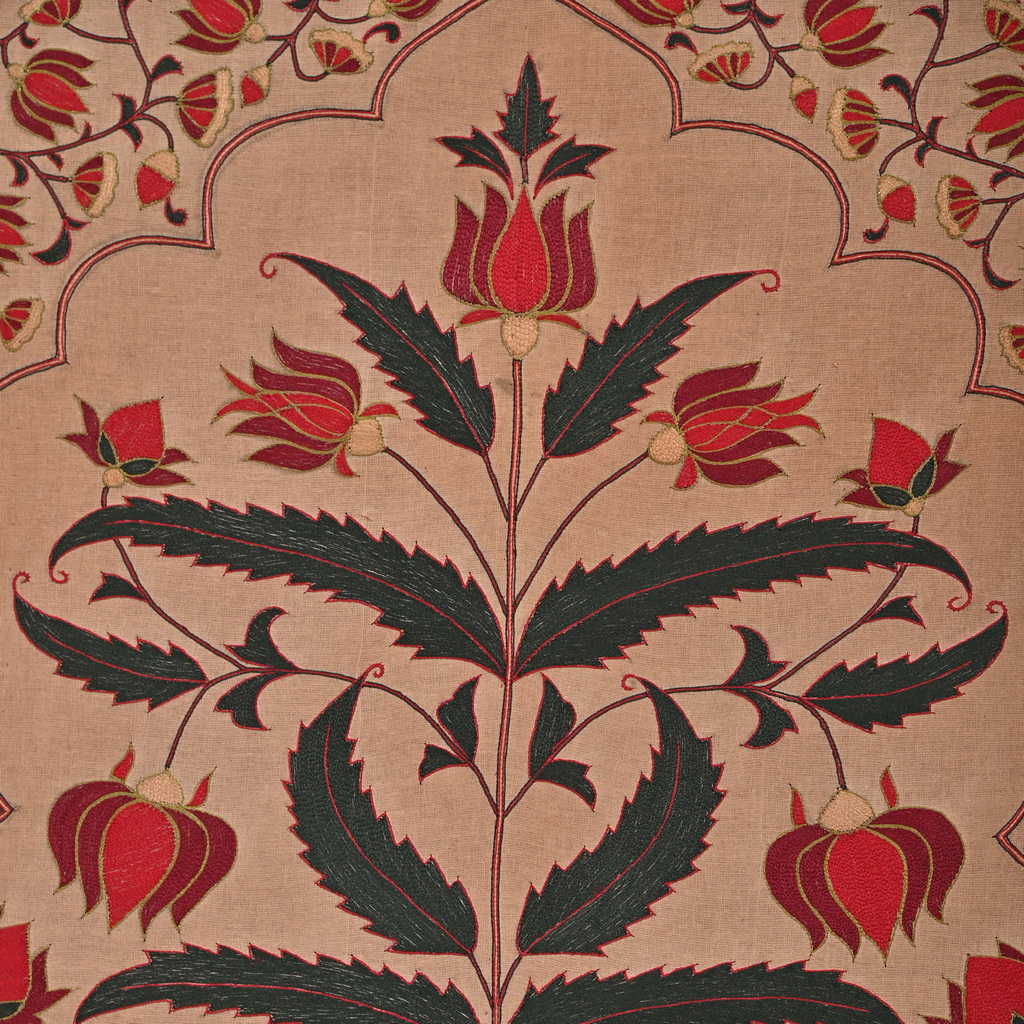 Floral embroidered textile
