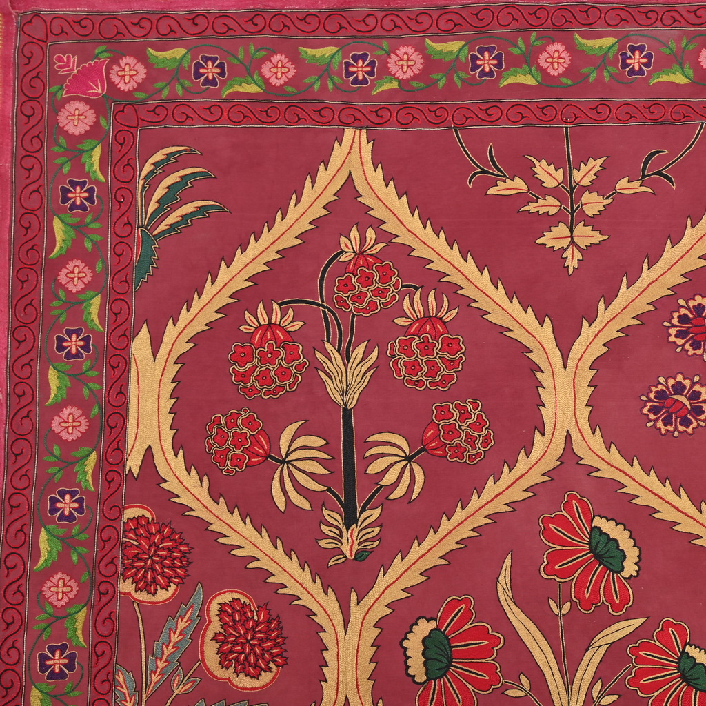 Floral embroidery on canvas