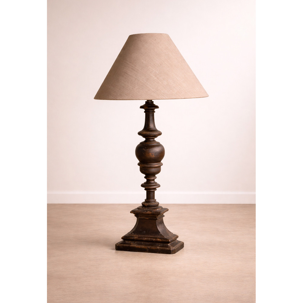 Image of Classic Turned Wood Table Lamp