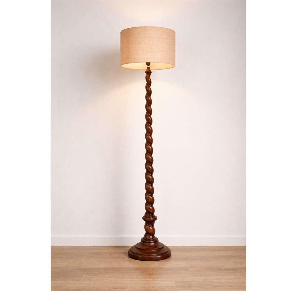 Image of Elegant barley twist floor lamp-