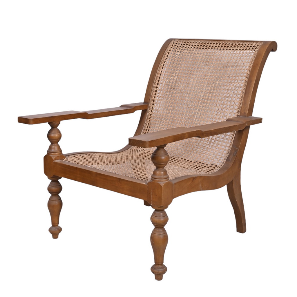 Colonial rattan armchair