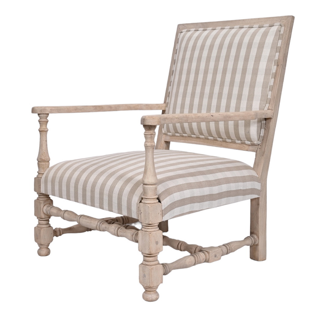 Begum Bano Arm Chair - distressed white