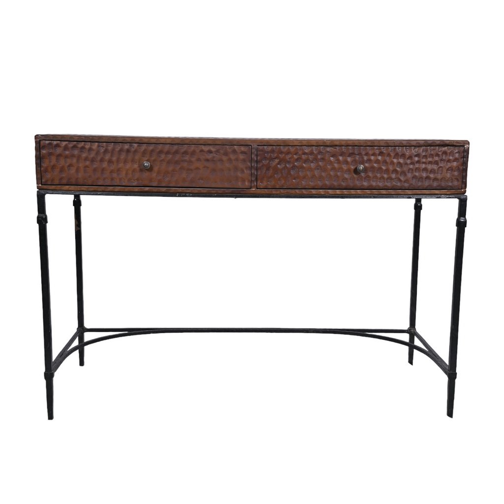 Brown Acacia Iron Desk
