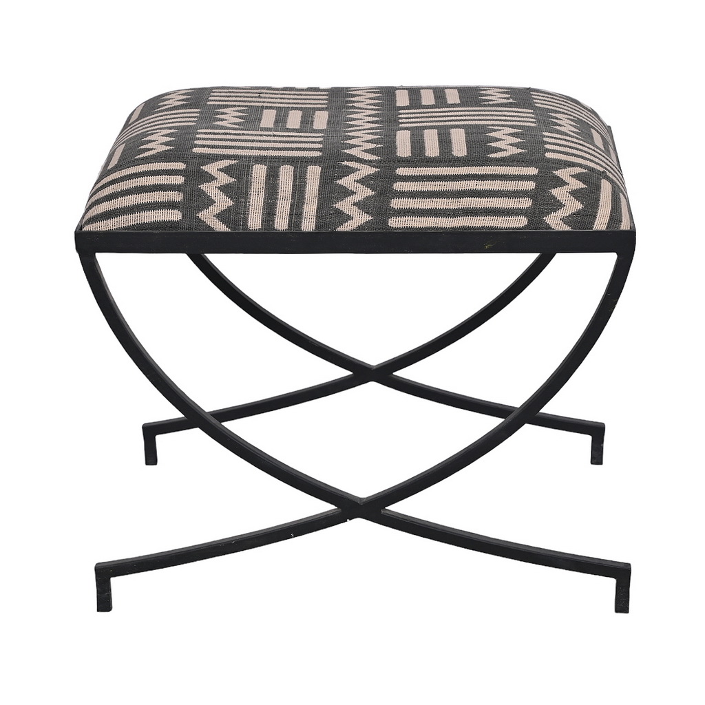 Contemporary iron Frame Ottoman