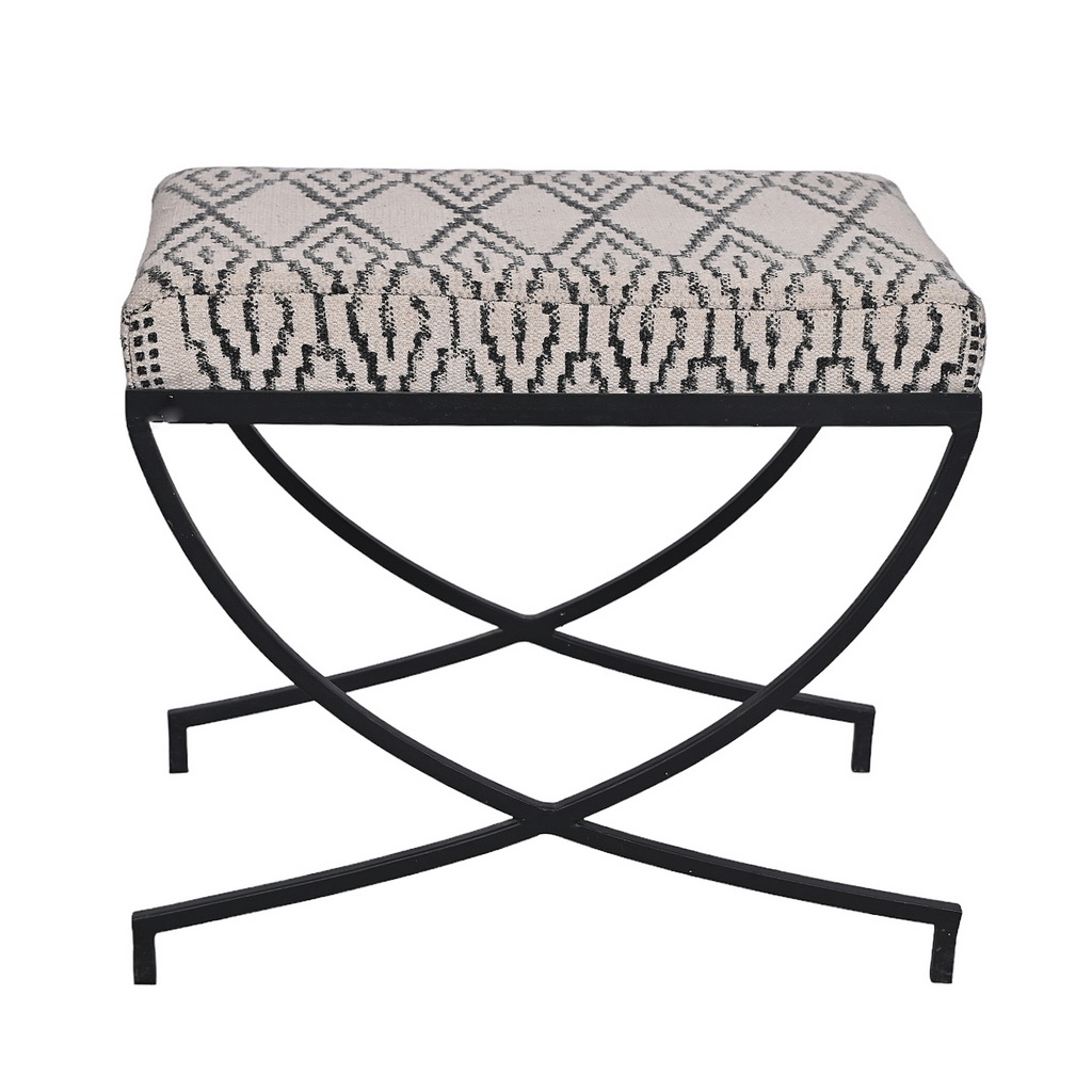 Contemporary iron Frame Ottoman