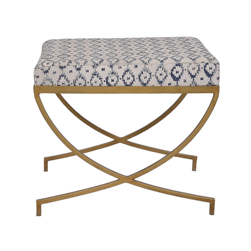 Contemporary iron Frame Ottoman