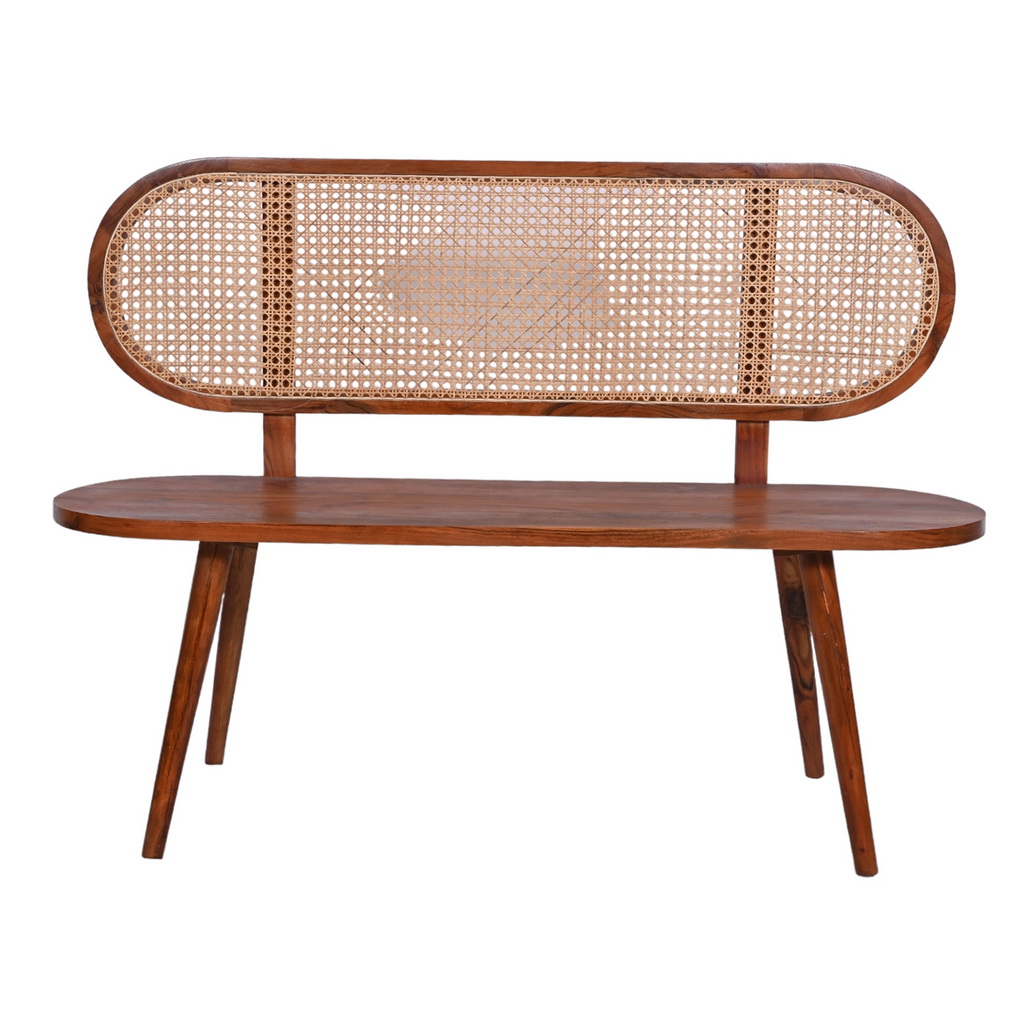 Two seater rattan bench