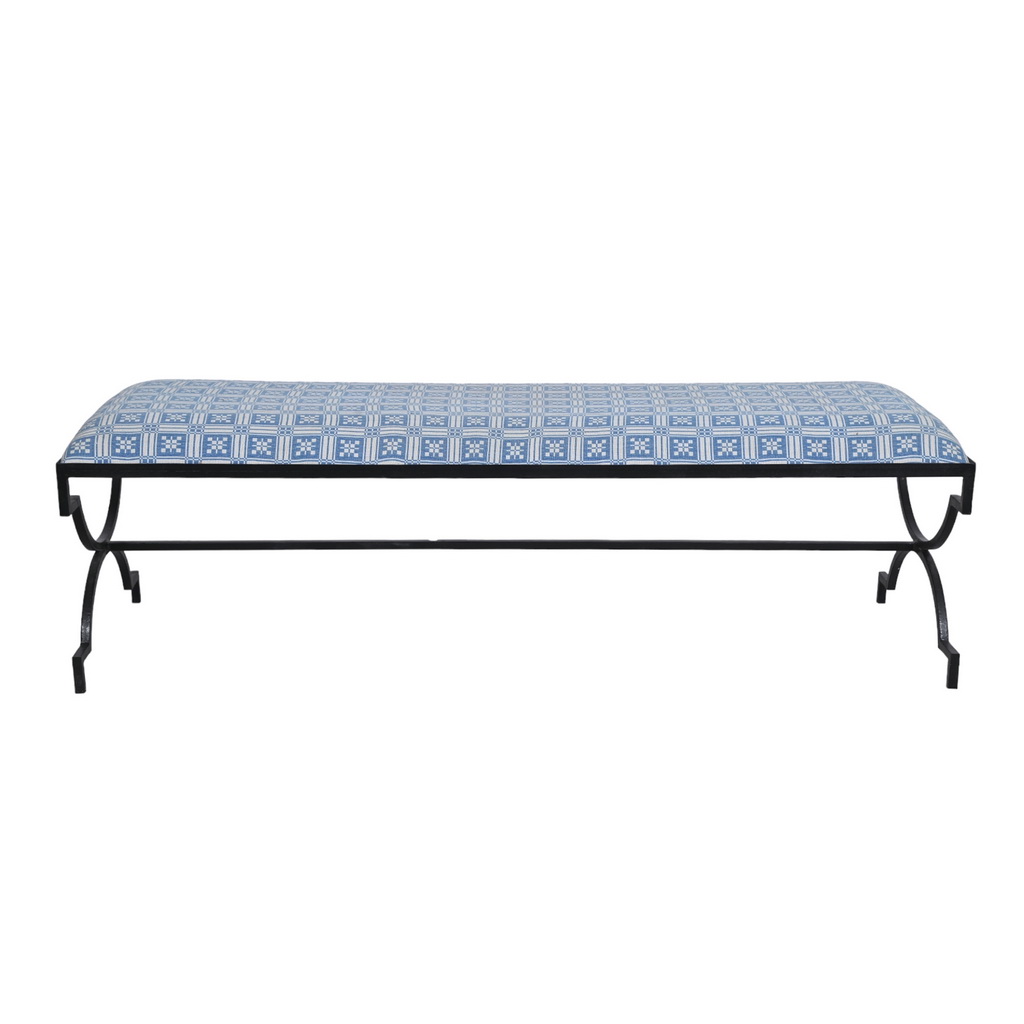 Black Iron Mid-Century bench