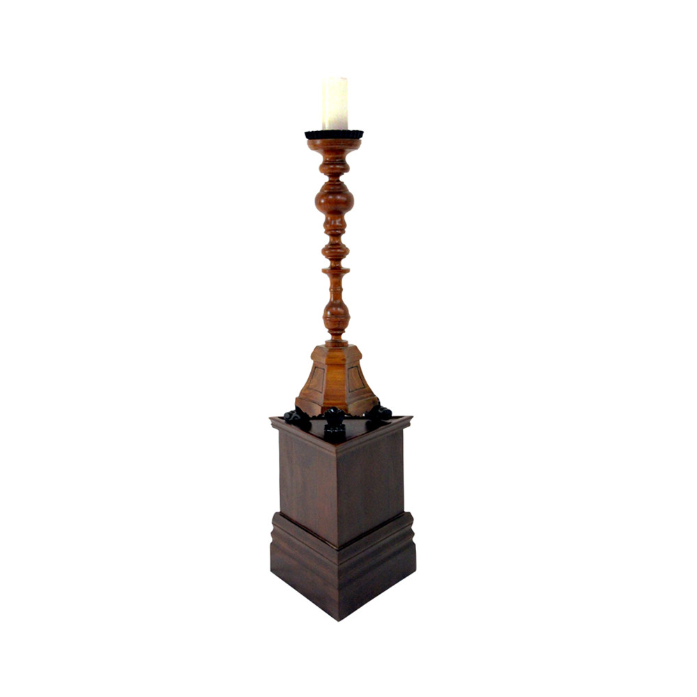 Stately wooden candle stand