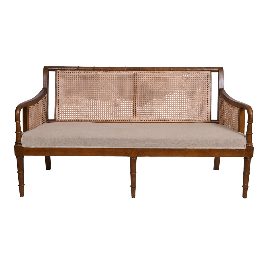 Rattan walnut sofa