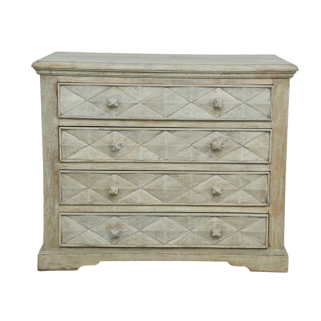 White Cottage Diamond four-Drawer Chest