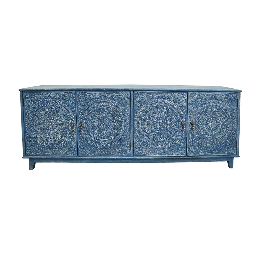 Dreamy long sideboard- distress blue