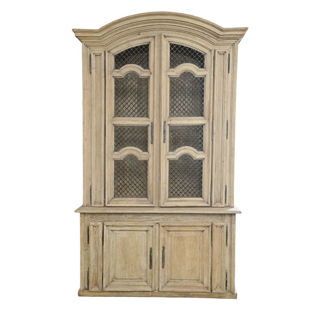 Farmhouse cabinet with iron inserts