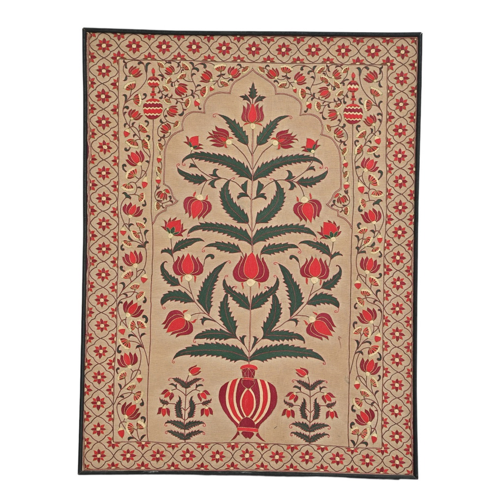 Floral embroidered textile