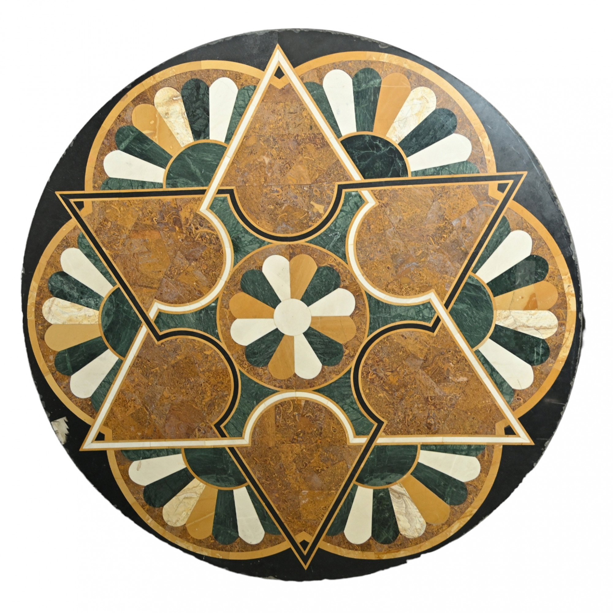Stone inlay dining table top