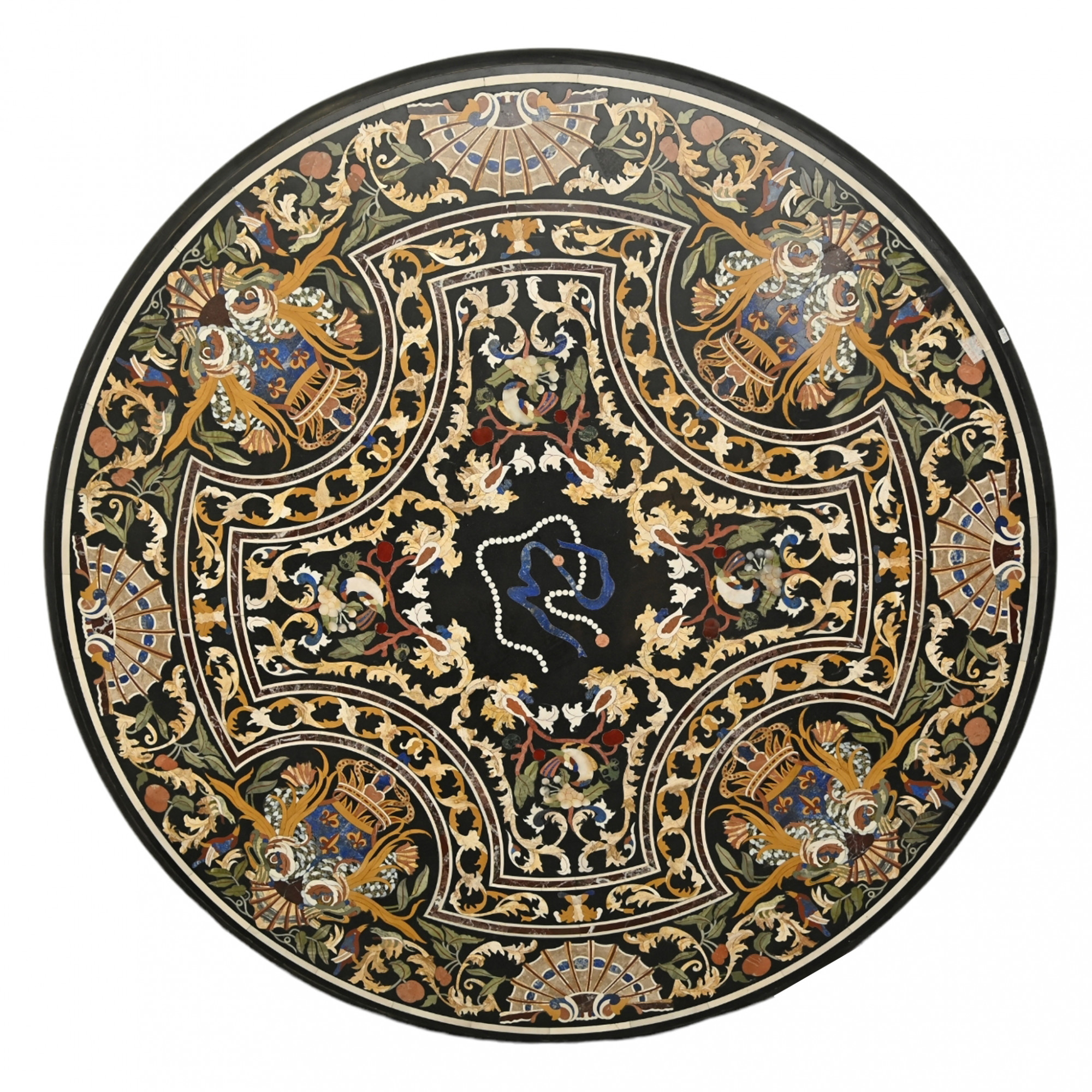 Stone inlay dining table top